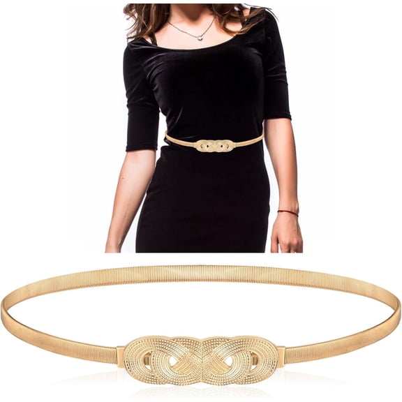 Belt for Dresses Belt Ladies Belt Women Fancy Womens Metal Stretch Elastic Skinny Thin Belt