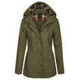 thumbnail image 1 of KOGMO Womens Zip Up Anorak Safari Jacket with Checker Lining Hoodie, 1 of 7