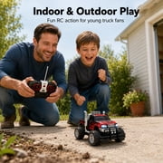 Remote Control Off-Road Racing Truck Toy for Kids, RC Car with Light-Up Front Lights, Big Tires