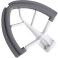 thumbnail image 1 of Batidor de borde flexible para batidora de pie con cabezal inclinable, paleta batidora plana de un cuarto de galón con raspador de tazón con bordes de silicona flexible, blanco, 1 of 5