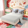 thumbnail image 3 of Manfei Vintage Santa Claus 7 Pieces Full Size Bedding Sets,Christmas Happy Holiday Full Size Bed in a Bag,Light Gray Reversible, 3 of 7