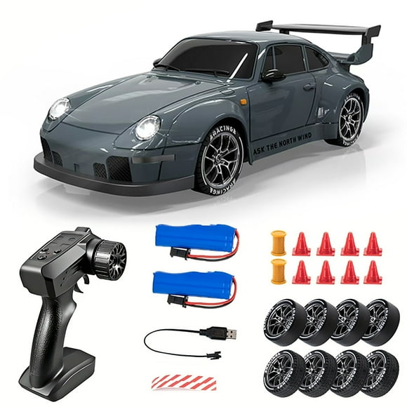 RC Drift Car 1:24 Remote Control Car 20KM/H 4WD High Speed RC Cars with LED Lights Two Batteries Christmas Birthday Gifts for Kids