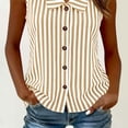 thumbnail image 6 of Dvprdro Womens Cotton Striped Top Collared Sleeveless Button Front Loose Fit Summer Casual Shirt, 6 of 8