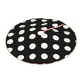 Balery Black and White Polka Dot Printed Christmas Tree Skirt , Merry