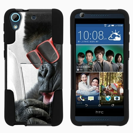 Cure Gorilla - HTC Desire 626 STRIKE IMPACT Dual Layer Shock Absorbing Case with Built-In Kickstand - Gorilla with Sunglasses