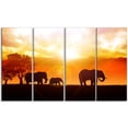 thumbnail image 2 of Elephants Walking At Sunset - African Canvas Art Print, 2 of 3