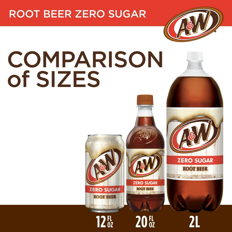 A&W Zero Sugar, Caffeine Free, Vanilla Root Beer Soda, 12 fl A&W Zero Sugar, Caffeine Free, Vanilla Root Beer Soda, 12 fl
