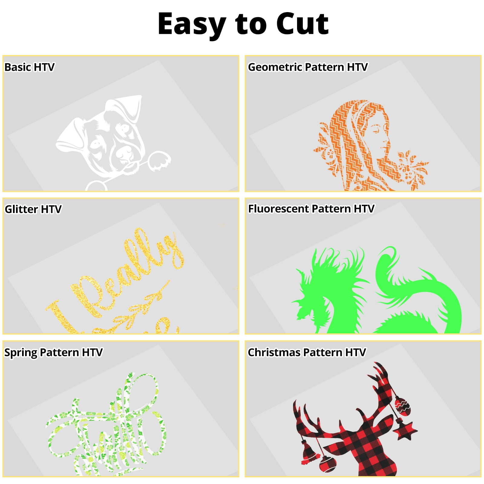 HTVRONT 90 Sheets 12" x 10" HTV Heat Transfer Vinyl Bundles Iron on for T-Shirts, Easy Transfers