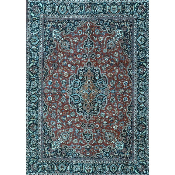 Ahgly Company Indoor Rectangle Persian Light Blue Traditional Area Rugs, 5' x 7'