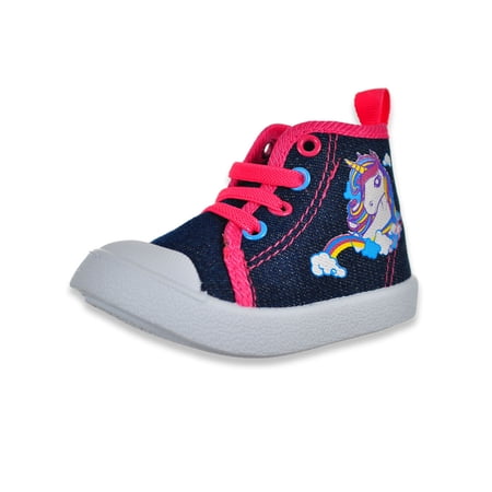 Beverly Hills Polo Club Denim Unicorn Hard Sole High-Top Sneakers (Infant Girls)