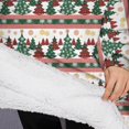 thumbnail image 3 of Oversized Wearable Blanket Hoodie,Multicolor Christmas Tree Pattern Sherpa Blanket Hoodie with Super Pockets,Super Warm Fuzzy Pullover for Women & Men, 3 of 6