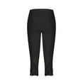 thumbnail image 4 of Women's Summer High Waisted Legging Solid Color Pants Split Hem Trousers Sparkly Rhinestone Capris Skinny Leg Bottoms Slim Fitting Leggings Yoga Gym Hiking Pant, 4 of 5