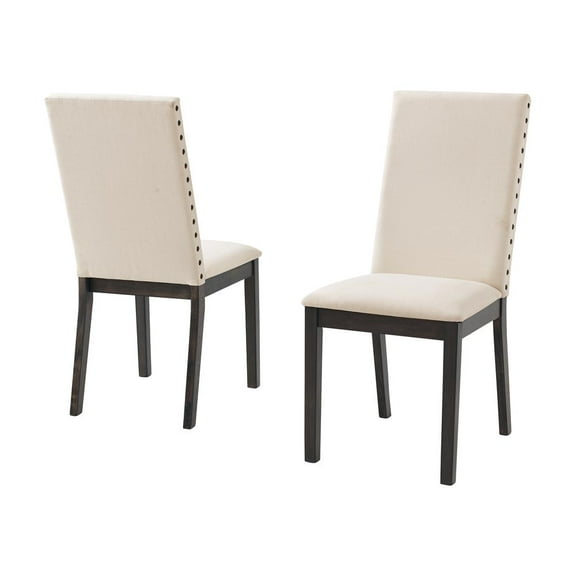 Crosley Furniture Hayden 19.5" Fabric/Wood Dining Chair in Cream (Set of 2)
