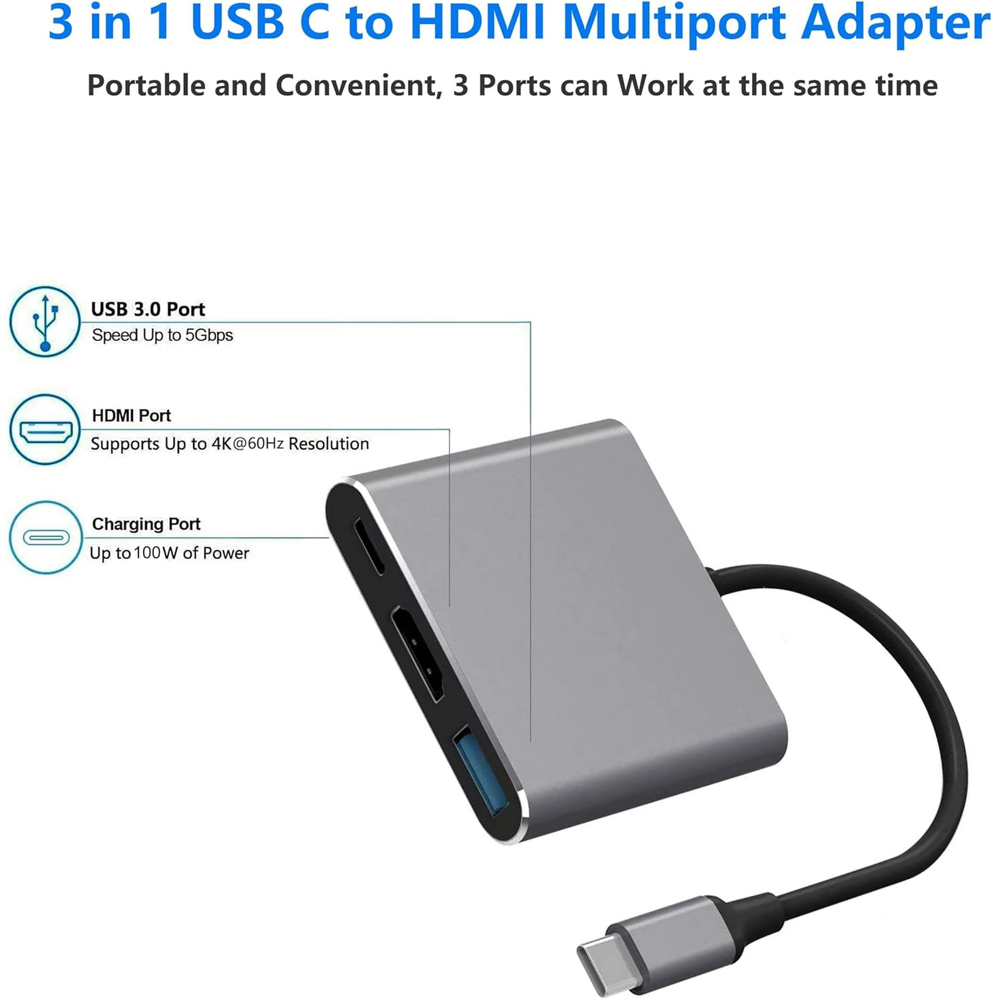 USB-C Digital AV Multiport Adapter, Apple MFi Certified Digital AV