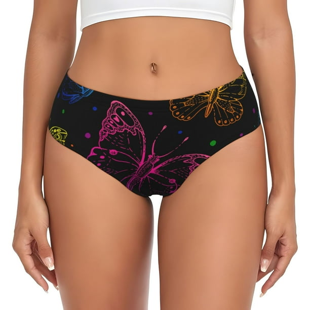 Fotbe Butterfly Calzones Estampados para Mujer – Ropa Interior de Algodón, Cómoda, Suave y Elástica-Large