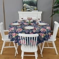 thumbnail image 2 of Pioneer Flower Floral Print Pattern Round Tablecloth 60"x60",Wrinkle Wipeable Table Cloth for Kitchen Dining Room Picnic Patio Party, 2 of 6