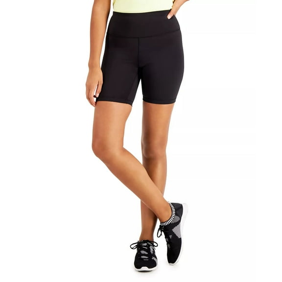 INC International Concepts Cotton Bike Shorts Deep Black Medium