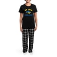thumbnail image 4 of CafePress - We Love Ukraine Pajamas - Women's Short Sleeve Print T-Shirt and Pants Dark Cotton Pajama Set, 4 of 7