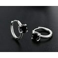 thumbnail image 3 of Siddeshwar Jewels 2Ct Hoop Black Diamond Earrings in 14K White Gold Plated, 3 of 4