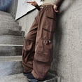 thumbnail image 2 of EnJoCho Girls Cargo Pants Multi Pocket Vintag𝖾 Streetwear Hi𝗉 Ho𝗉 Trousers 𝖬ilitary Utility Y2𝖪 Baggy Fashion 6-14 Years, 2 of 6