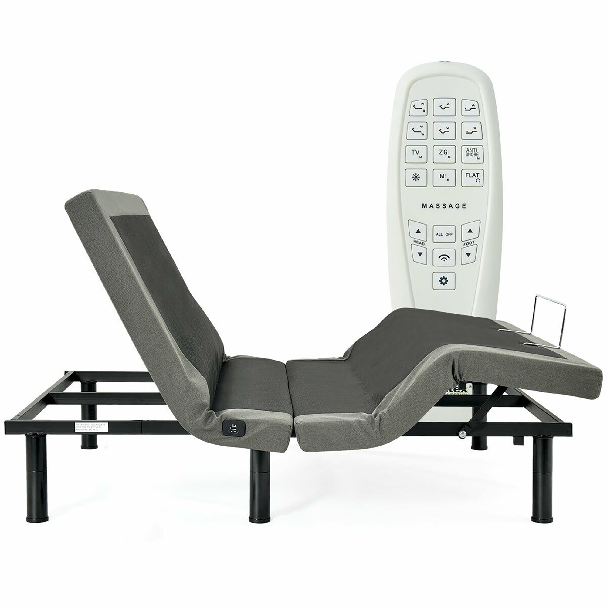 Costway Adjustable Massage Bed Base Upholstered Wireless Remote USB