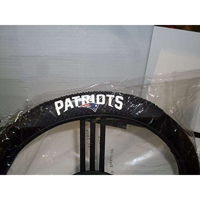 Cubierta de volante de masaje Fremont Die NFL New England Patriots, se adapta a la mayoría de volantes de 14" a 15", negro/colores del equipo