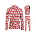 thumbnail image 3 of Franhais Men Christmas 3Pcs Suit Cartoon Print Long Sleeve Single Breasted Jacket with Vest Pants, 3 of 9