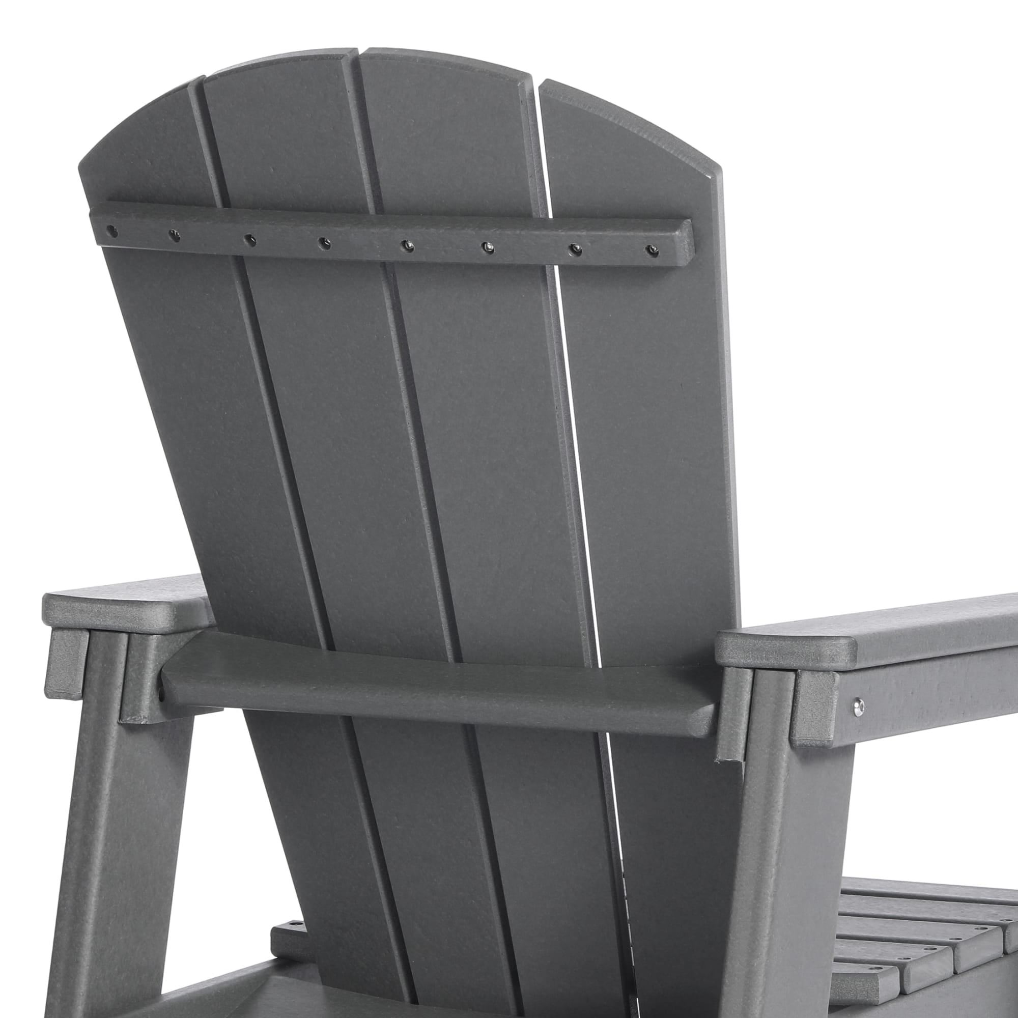 WestinTrends Malibu 2-Piece Kids Outdoor HDPE Adirondack Chair With Square Side Table Set, Gray