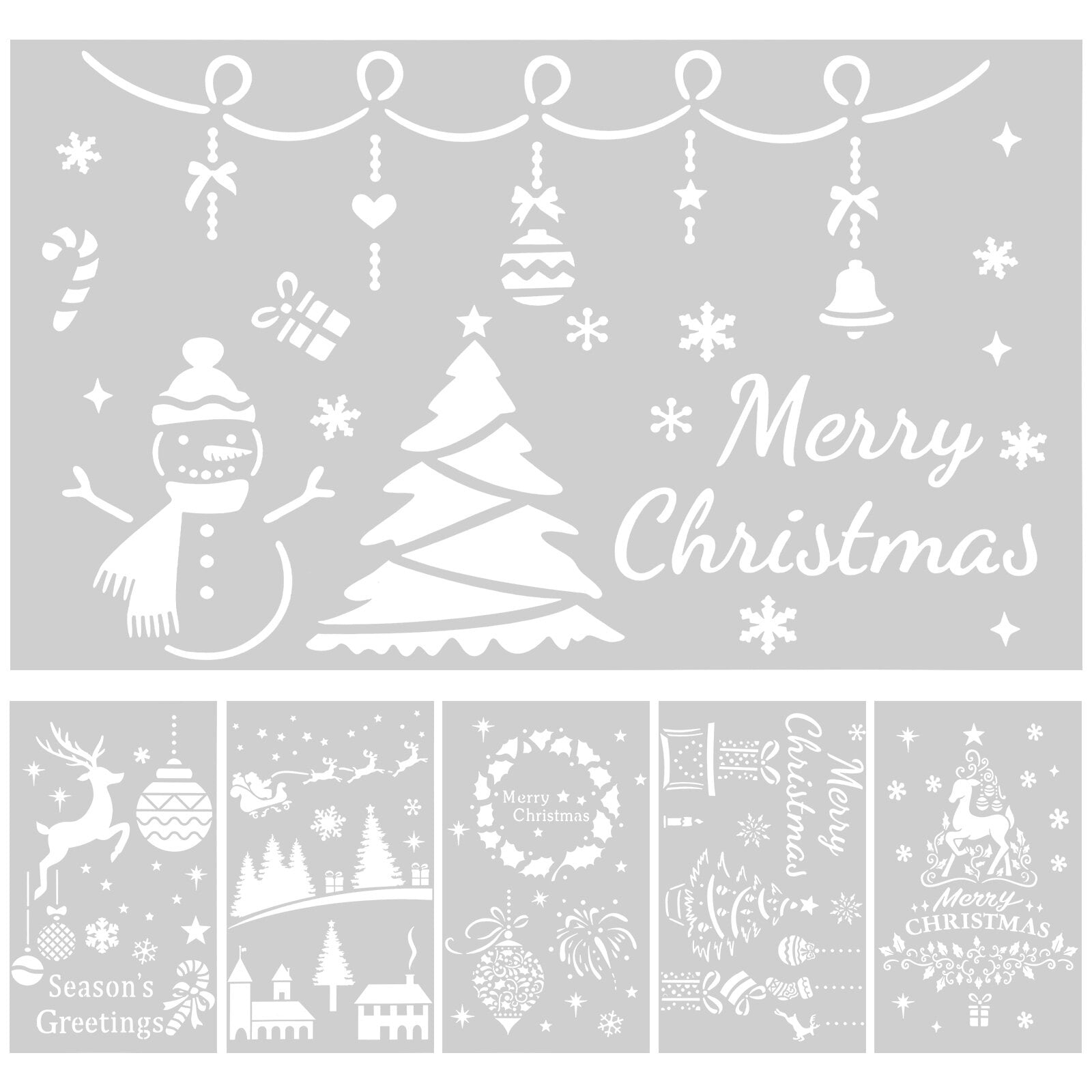 6Pcs Christmas Themed Painting Stencils Reusable Drawing Stencils 6pcs-christmas-themed-painting-stencils-reusable-drawing-stencils