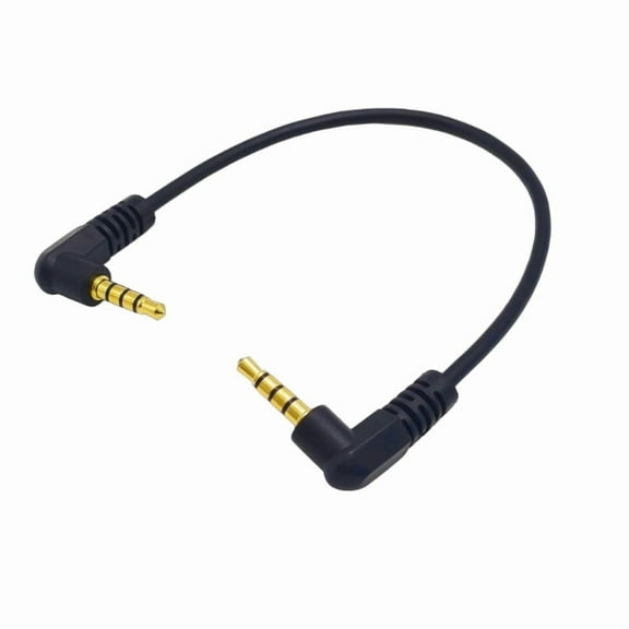20cm Gold Plated 3.5mm Male to Male Stereo Audio Cable with Doube Angled Connectors Short Earphone Line