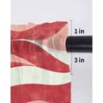 thumbnail image 6 of Red Waves Tier Curtains 45 Inch Length, Sheer Curtains for Bedroom Living Room Window, Ombre Sea Ripples Shabby Beach Rod Pocket Voile Drapes Kitchen Curtains Small Half Window 27.5"x45" 2 Panels, 6 of 7