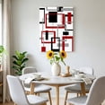thumbnail image 6 of Canvas Wall Art Abstract Lines Canvas Art Print Black Red Geometric Square Frame Pictures Wall Decor for Living Room Bedroom Artwork Decorations Stretched Framed Ready to Hang 11"x14", 6 of 9
