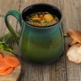 thumbnail image 2 of Ecodeco 24 oz Large Ceramic Coffee Mug  - Jumbo Tea Cup - Oversized Pottery Soup Mug with Handle - 1 PCS (Green to Blue), 2 of 7