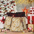 thumbnail image 6 of Rocae Retro 70s 60s Flower Print Christmas Drawstring Linen Gift Bag with Drawstrings Treat Bag Goody Present Bags for Christmas Party Favor, 6 of 8