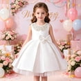 thumbnail image 4 of Rvusndi Flower Girl Dress Party Dress Solid Color Summer Dresses Elegant Formal Evening Gown for Kids Wedding Graduation Dresses Daily Wear, 4 of 6