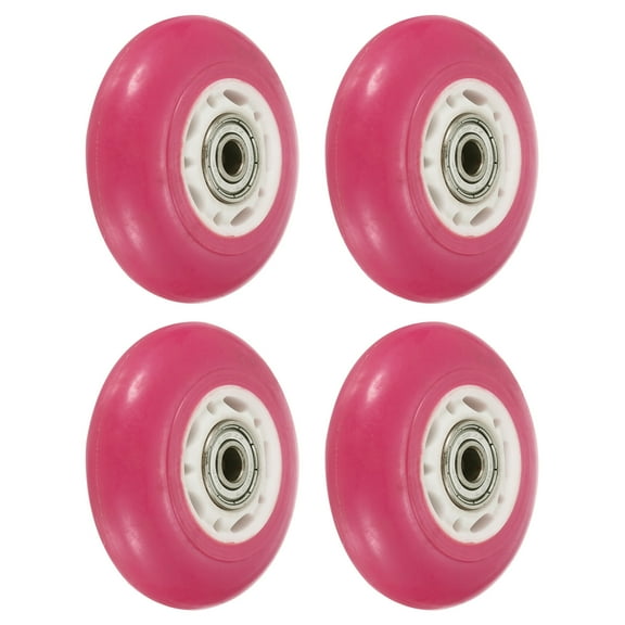 Uxcell Inline Skate Wheels with Bearings 82A Skate Replacement, Pink 4 Pack