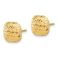 thumbnail image 4 of 14K Polished and Diamond-cut 10mm Puffed Square Post Earrings, 4 of 4