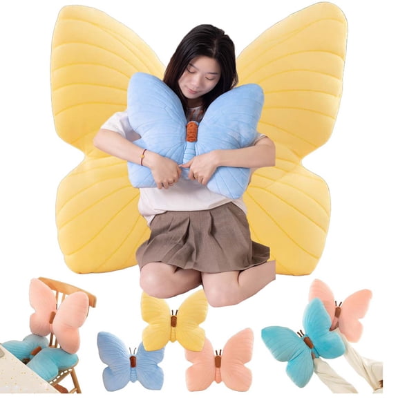 Elegant Butterfly-Shaped Throw Pillow,June Garden Decorative Plush Soft Cushion Butterfly Throw Pillow,Sofa, Living Room, Bedroom, Car Decoration