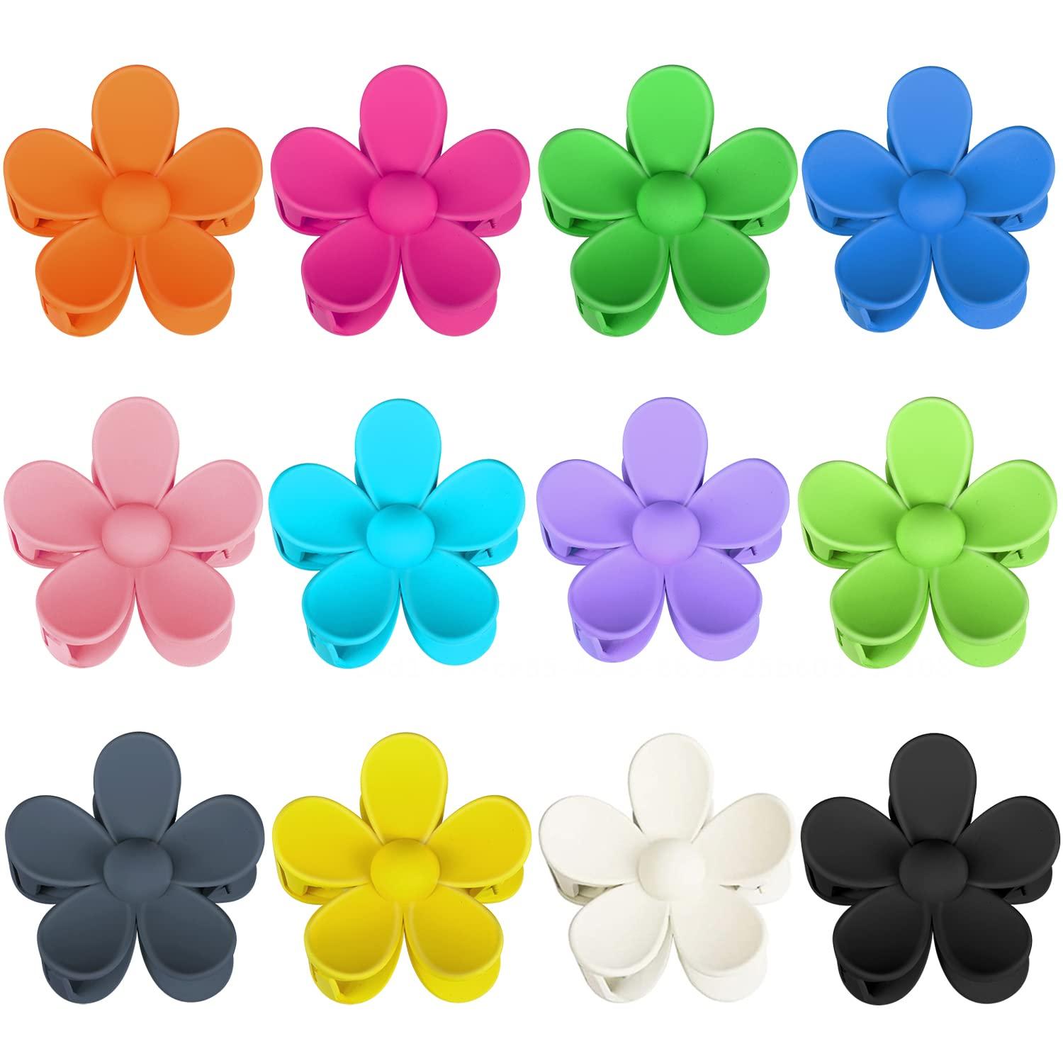 Flower Claw Clips 12 Pack Large Daisy Hair Clips For Women Girls Thick