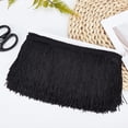 thumbnail image 5 of 1Card 10M of 4 Inch Fringe Trim Lace Tassel Black Polyerter Fibre Tassel for Latin Dance Dress DIY Clothing Embellishment Lamp Shade and Pillow Decorations (11 Yards), 5 of 7