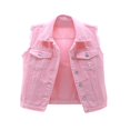 thumbnail image 1 of Women‘s Plus Size Crop Distressed Ripped Jean Vests Classic Sleeveless Jean Vest Jackets With Pockets, 1 of 5