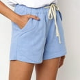 thumbnail image 4 of JINMGG Shorts for Women Clearance $5 Womens Plus Size Drawstring Casual Elastic Waist Pocket Loose Solid Shorts Pants Blue XXXXXL, 4 of 8