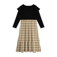 thumbnail image 3 of Abcomgle Girls Maxi Dresses 10-12 Casual Patchwork Ruffle Long Sleeve Maxi Dress Plaid Crew Neck Sundresses Holiday Tiered Dresses with Pockets,5-6 Years Earthy Yellow, 3 of 3
