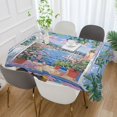 thumbnail image 2 of Yayeee Tablecloths 54" x 54" Rectangle Wrinkle Resistant Party Table Cover, Blue Floral Window, 2 of 8