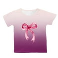 thumbnail image 3 of Hessimy Girls Puff Short Sleeve Shirts Round Neck Tunic Tops Casual Solid Blouses(Purple,3-4 Years), 3 of 3