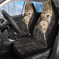 Uorisanigo Car Seat Covers Front Only 2pcs, Soft Comfy Camo Hunting Guinea Pig Vehicle Seat Protection Covers Universal Fit for Sedan SUV Pick-up Truck Van