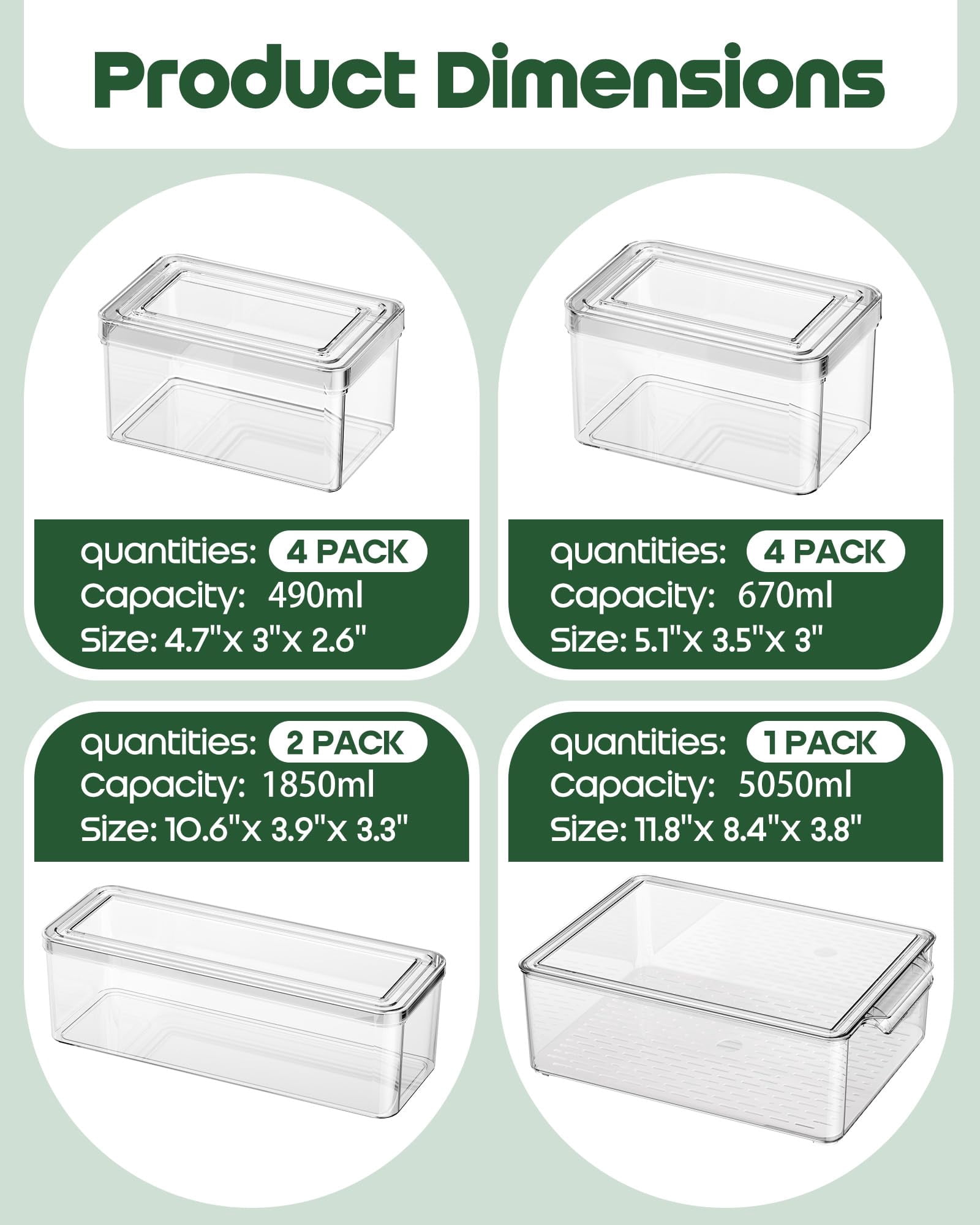 11 Pack Refrigerator Organizers And Storage  Stackable Fridge Organizer Bins Bpa-free Clear Plastic Fruit Containers For Kitchen Fruits Drinks Produce Vegetable