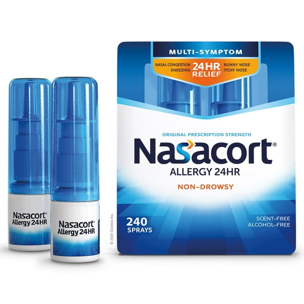 Nasacort Allergy 24HR Nasal Spray (2 x 120 Sprays, .57 Oz.) Walmart