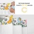 thumbnail image 2 of Easter No Hooks Shower Curtain with Snap-in Liner Spring Floral Leaf Rabbits Silhouette Eggs White Wood Grain Shower Curtains for Bathroom, Waterproof, Easy Install, Washable 66"x72", 2 of 9
