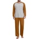 thumbnail image 2 of Conjunto de pijama informal de estilo masculino, camisa de manga larga con cuello redondo y cordón en la cintura, pantalones largos holgados para el hogar, pantalones cortos de manga corta de poliéste, 2 of 7
